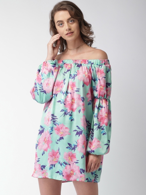 

FOREVER 21 Women Green Printed A-Line Dress