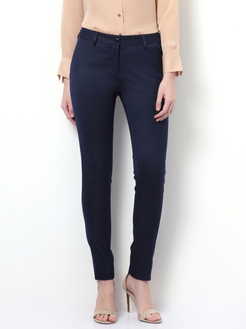

Van Heusen Women Navy Blue Regular Fit Solid Chinos