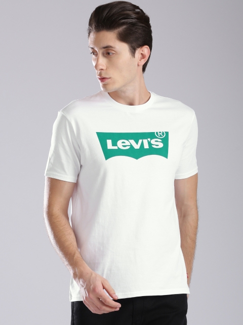 

Levis Men White Printed Round Neck T-shirt