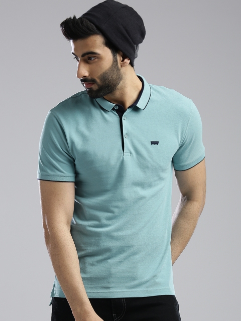 

Levis Men Blue Solid Polo Collar T-shirt