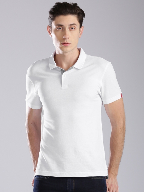 

Levis Men White Solid Polo Collar T-shirt