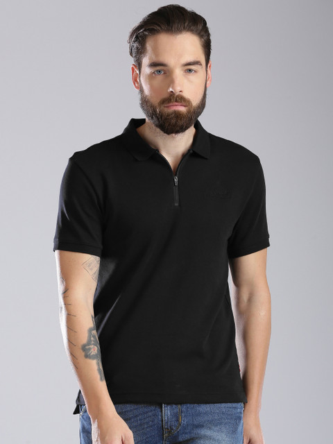 

Levis Men Black Solid Polo Collar T-shirt