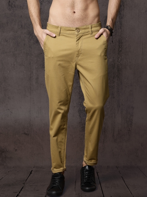 

Roadster Men Khaki Slim Fit Solid Trousers