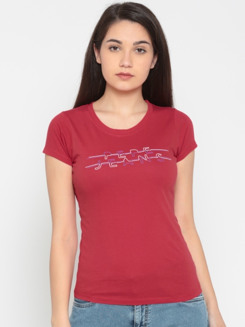 

Pepe Jeans Women Red Printed T-shirt