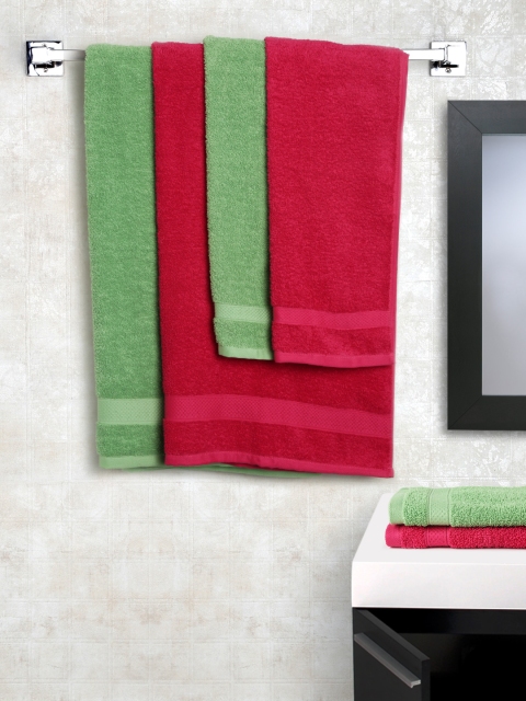 

SPACES Set of 6 Cotton 450 GSM Bath Towels, Red