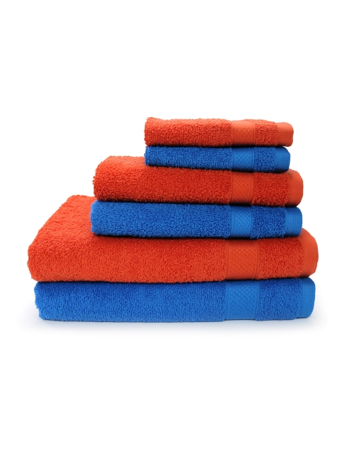 

SPACES Set of 6 Cotton 450 GSM Bath Towels, Orange