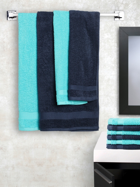 

SPACES Set of 10 Blue Cotton 450 GSM Towels