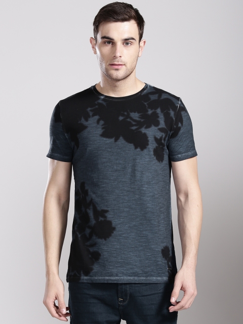 

BOSS Orange Men Blue Floral Print Round Neck T-shirt