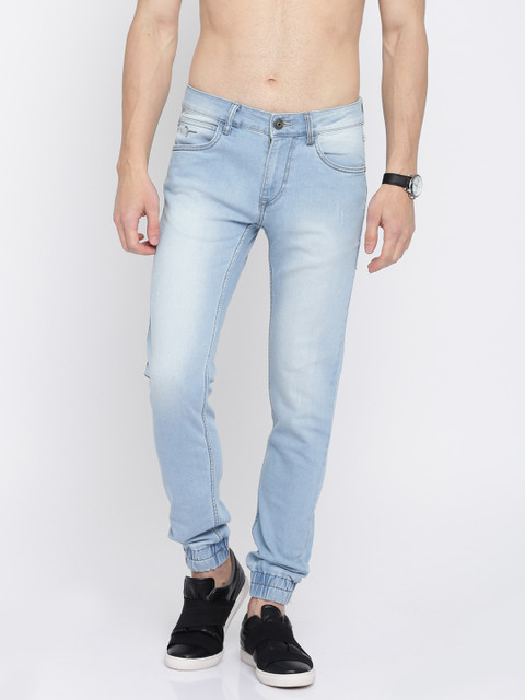 

Flying Machine Men Blue Jogger Fit Low-Rise Low Distress Stretchable Jeans