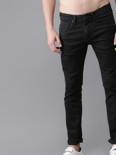 

HERE&NOW Men Black Skinny Fit Mid-Rise Clean Look Stretchable Jeans