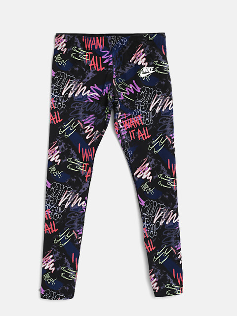 

Nike Girls Black & Pink NSW Favorite AOP5 Printed Tights