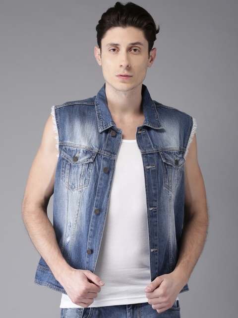

Moda Rapido Men Blue Washed Denim Jacket