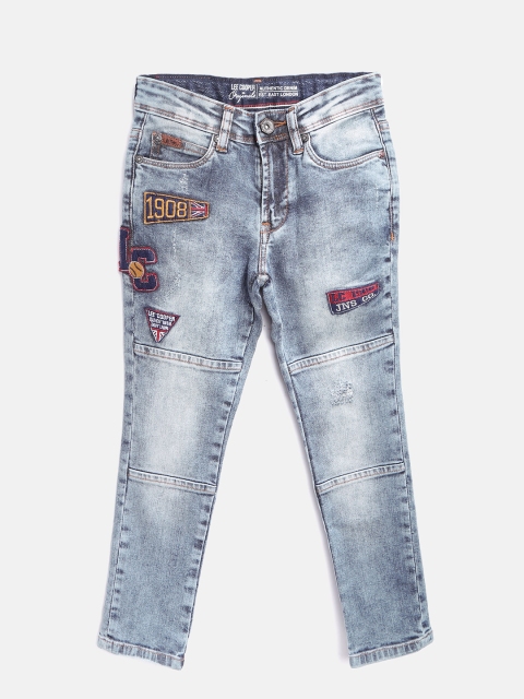 

Lee Cooper Boys Blue Skinny Fit Mid-Rise Mildly Distressed Stretchable Jeans