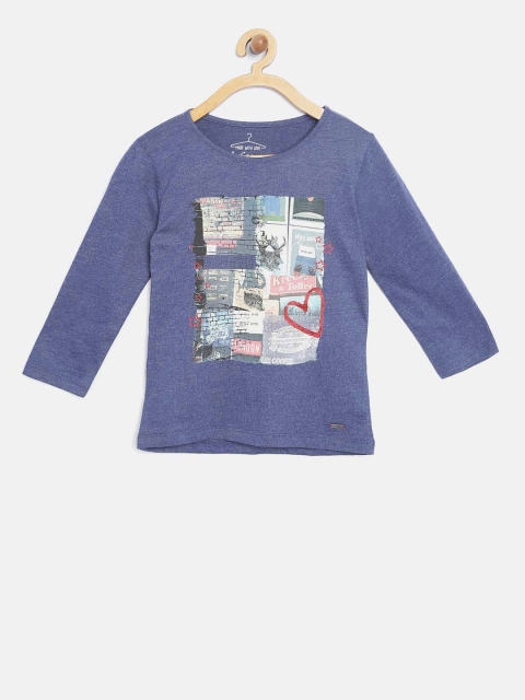 

Lee Cooper Girls Blue Printed Round Neck T-shirt