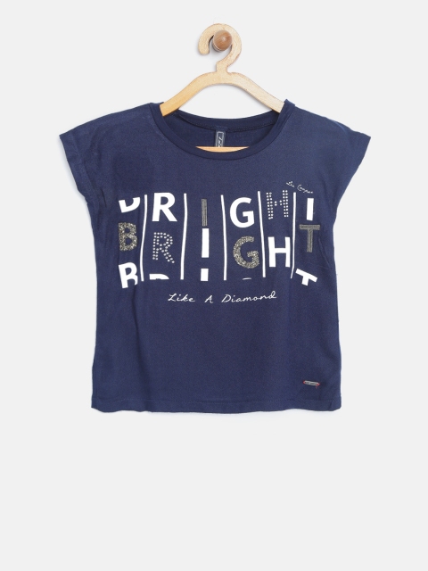 

Lee Cooper Girls Navy Blue Printed Top