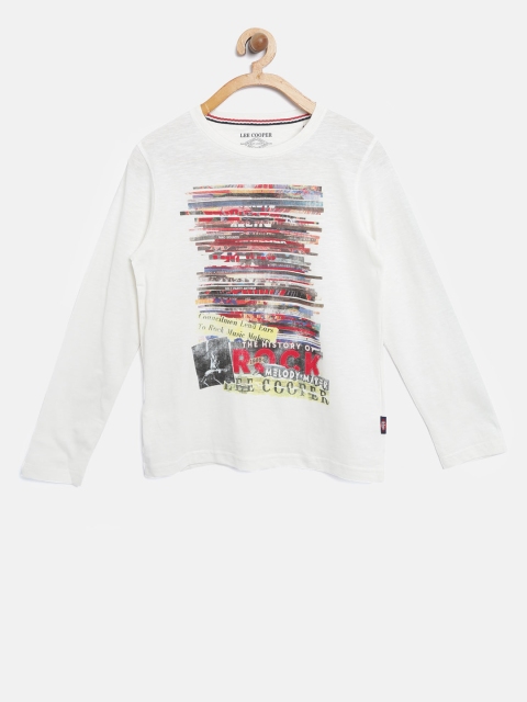 

Lee Cooper Boys Off-White Printed Round Neck T-shirt