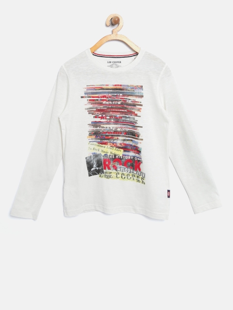

Lee Cooper Boys Off-White Printed Round Neck T-shirt