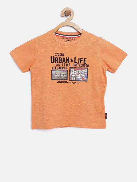 

Lee Cooper Boys Orange Printed Round Neck T-shirt