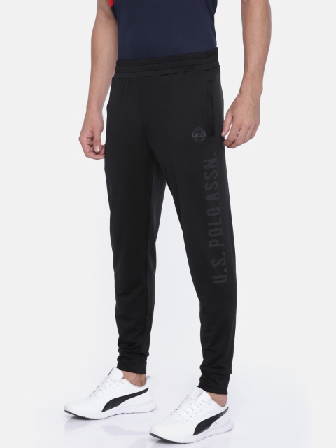 

U.S. Polo Assn. Men Black Straight Fit Solid Joggers