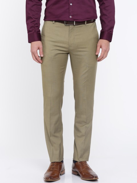 

U.S. Polo Assn. Men Khaki Super Slim Fit Solid Formal Trousers