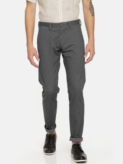 

U.S. Polo Assn. Men Charcoal Grey Austin Trim Fit Printed Chinos