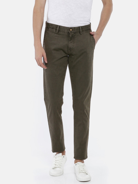

U.S. Polo Assn. Men Olive Green Austin Trim Fit Printed Chinos