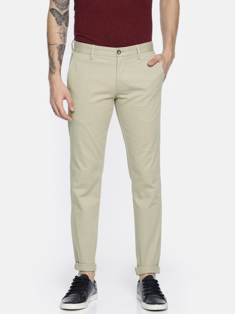 

U.S. Polo Assn. Men Beige Austin Trim Fit Printed Trousers