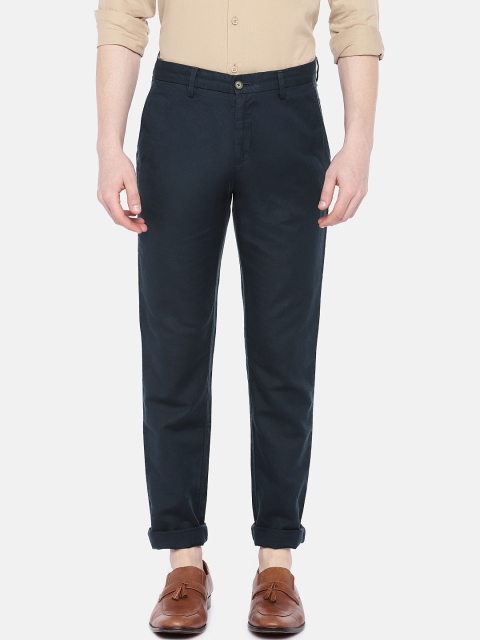 

U.S. Polo Assn. Men Navy Slim Fit Solid Chinos, Navy blue