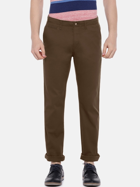 

U.S. Polo Assn. Men Brown Slim Fit Solid Regular Trousers