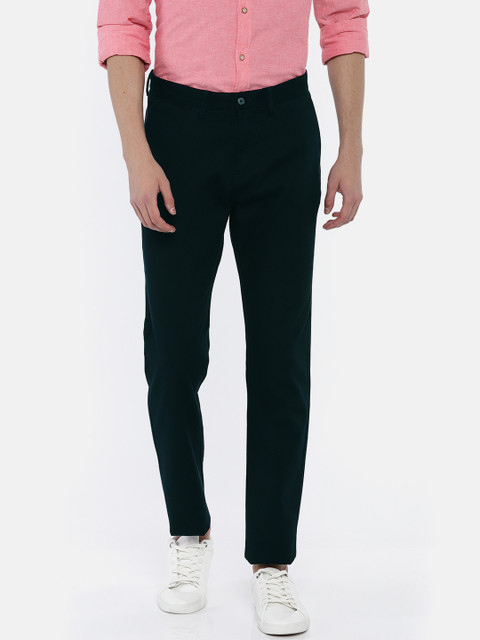 

U.S. Polo Assn. Men Navy Blue Denver Slim Fit Self Design Chinos