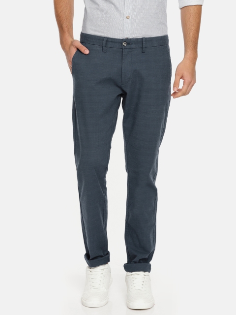 

U.S. Polo Assn. Men Navy Blue Slim Fit Solid Regular Trousers