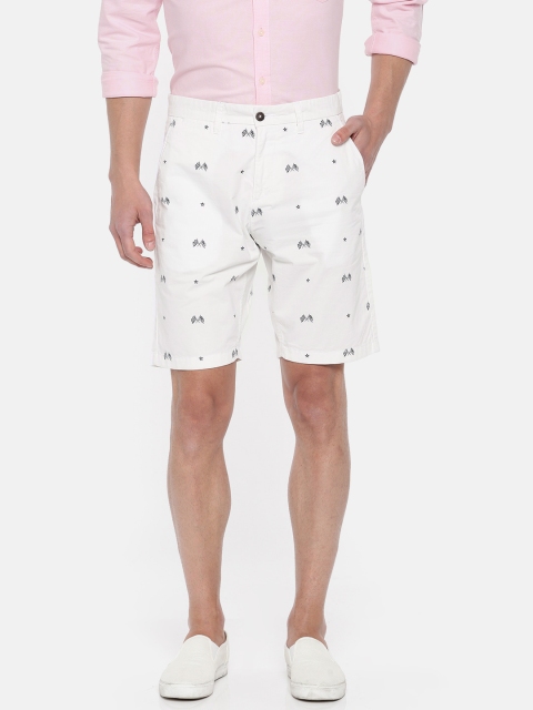 

U.S. Polo Assn. Denim Co. Men White Printed Slim Fit Regular Shorts