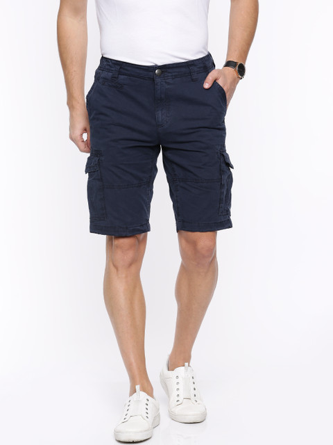 

U.S. Polo Assn. Denim Co. Men Navy Blue Solid Slim Fit Cargo Shorts