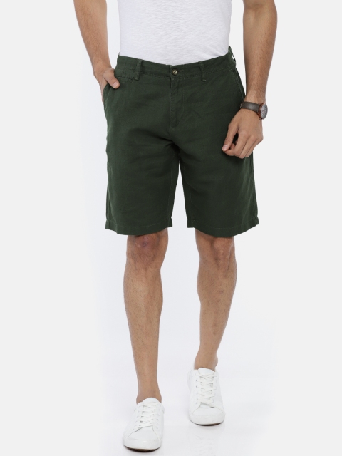 

U.S. Polo Assn. Men Olive Green Solid Regular Fit Shorts
