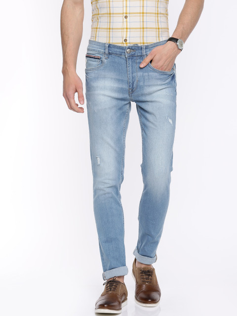 

U.S. Polo Assn. Denim Co. Men Blue Skinny Fit Mid-Rise Mildly Distressed Stretchable Jeans