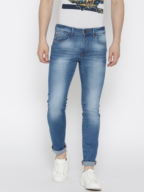 

U.S. Polo Assn. Denim Co. Men Blue Skinny Fit Mid-Rise Clean Look Stretchable Jeans