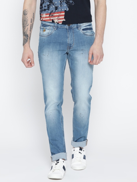 

U.S. Polo Assn. Denim Co. Men Blue Slim Fit Mid-Rise Clean Look Stretchable Jeans