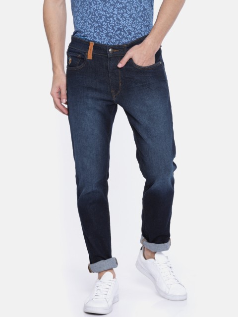 

U.S. Polo Assn. Denim Co. Men Blue Slim Fit Mid-Rise Clean Look Stretchable Jeans