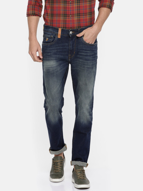 

U.S. Polo Assn. Denim Co. Men Blue Slim Fit Mid-Rise Clean Look Stretchable Jeans