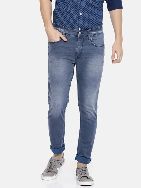 

U.S. Polo Assn. Denim Co. Men Blue Slim Fit Mid-Rise Low Distress Stretchable Jeans