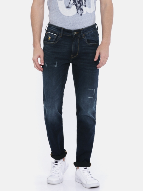

U.S. Polo Assn. Denim Co. Men Blue Slim Fit Mid-Rise Clean Look Stretchable Jeans