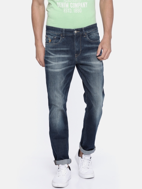 

U.S. Polo Assn. Denim Co. Men Blue Slim Fit Mid-Rise Clean Look Stretchable Jeans