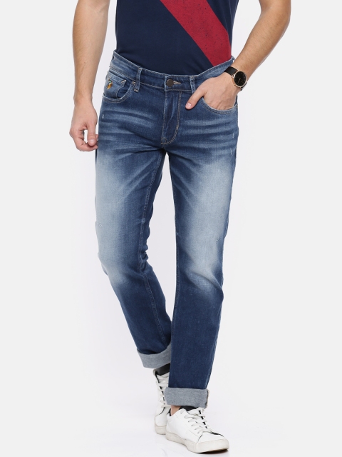 

U.S. Polo Assn. Denim Co. Men Blue Slim Fit Mid-Rise Mildly Distressed Stretchable Jeans