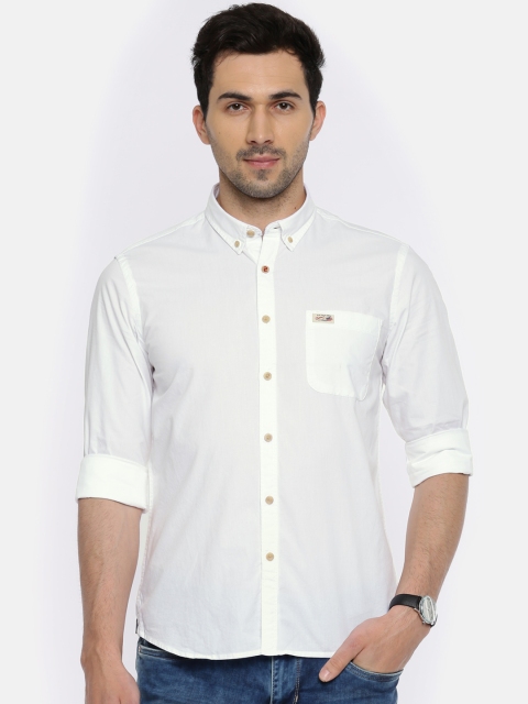

U.S. Polo Assn. Denim Co. Men White Solid Casual Shirt