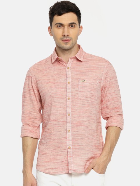 

U.S. Polo Assn. Denim Co., Men Red Solid Casual Shirt, Pink