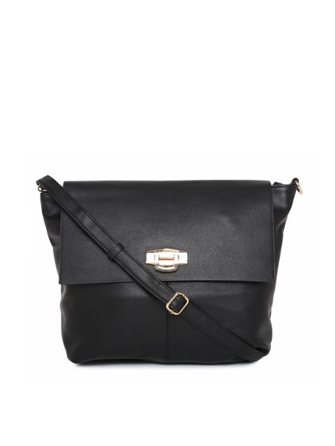 

Caprese Black Solid Sling Bag