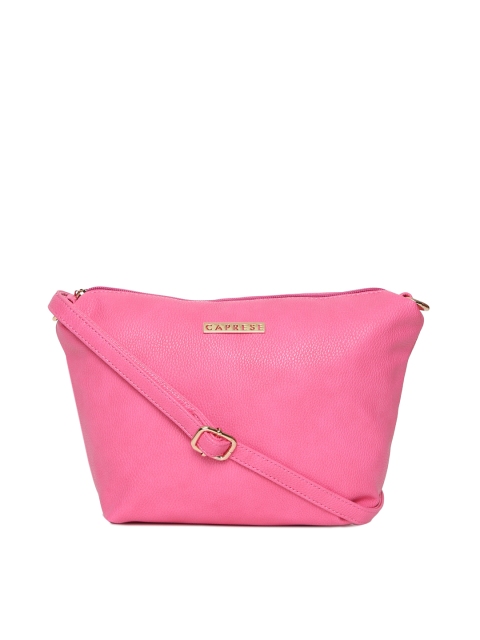 

Caprese Pink Solid Sling Bag