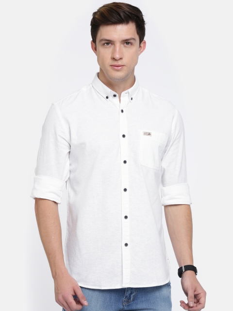 

U.S. Polo Assn. Denim Co. Men White Regular Fit Solid Casual Shirt
