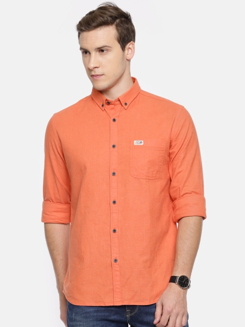 

U.S. Polo Assn. Denim Co. Men Orange Solid Casual Shirt