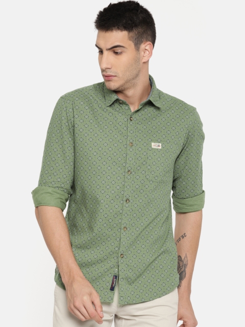 

U.S. Polo Assn. Denim Co. Men Green Printed Casual Shirt